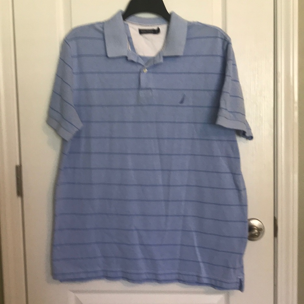 NAUTICA - light blue striped polo shirt